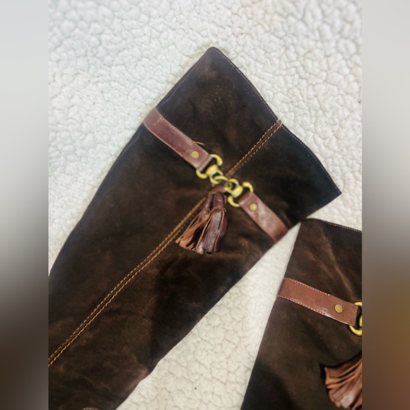 Vintage Brown leather upper boots size 9.5 to 10 fits very good condition - Picture 4 of 14